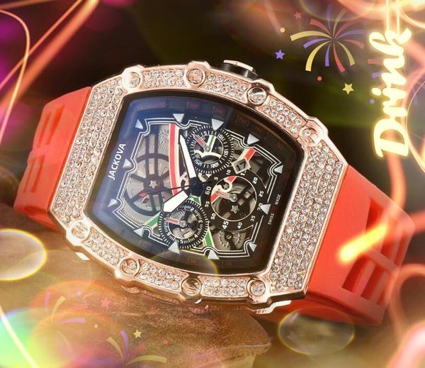Beliebte Quarz Fashion Mens Womens Watches Auto Date Hollow Skelett Rainbow Diamonds Lünette Ring Gummi -Gummi -Gummi -Gummi -Logo Männliche elegante Armbanduhr Orologio di lusso