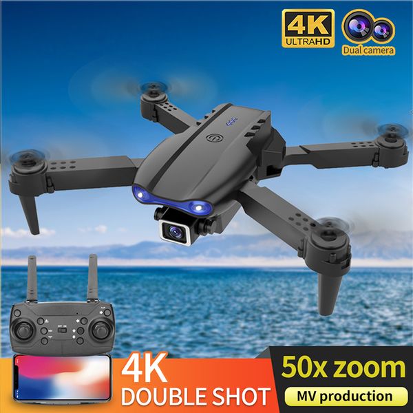 K3 E99 Drone Mini Droni pieghevoli WiFi FPV HD Grandangolo 4K Telecamera singola UAV RC Quadcopter Telecomando Fotografia aerea Dron Posizionamento visivo