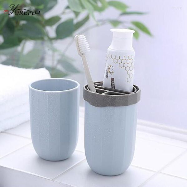 Set di accessori da bagno OYOREFD Custodia per spazzolino da dentifricio da viaggio portatile Tazza da bagno Accessori per copertura spazzolino antipolvere