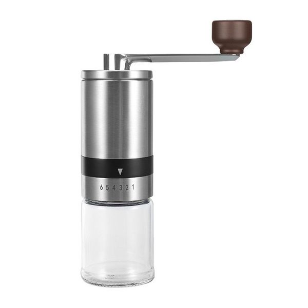 Moinho de café manual de café manual de feijão de café com rebarbas cerâmicas 6 configurações ajustáveis ​​Ferramentas portáteis RRC727
