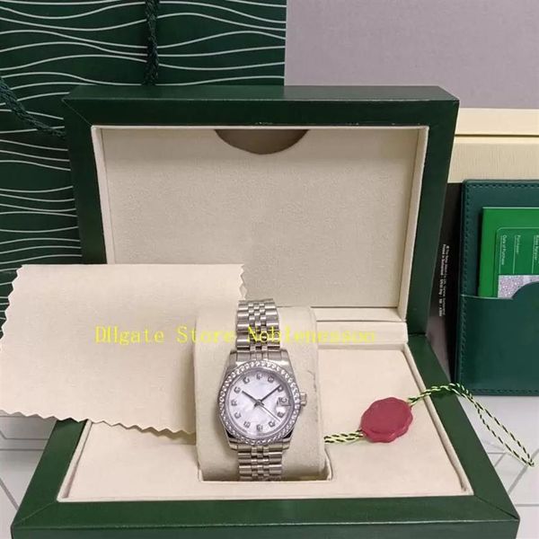 Com a caixa original Women's Watch Ladies 31mm M￣e branca M￣e Pearl Diamond Buzel 68274 Jubileu Asia 2813 Movimento Automma294D