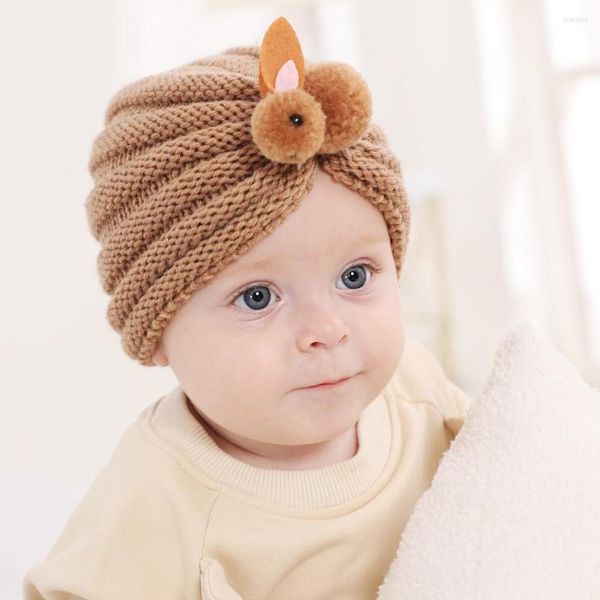 Шляпы шерстяные вязаные детские турбанские шляпы Держите теплый девочек, девочка, сплошной, рожденная капота, осенний зимний, детские кепки, мальчик