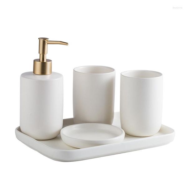 Badzubehör-Set, nordeuropäischer Stil, Keramik, Sanitärkeramik, Waschen, einfache Mode, Zahnbürstenbecher, Badezimmer-Dekoration, Geschenk, Toilette