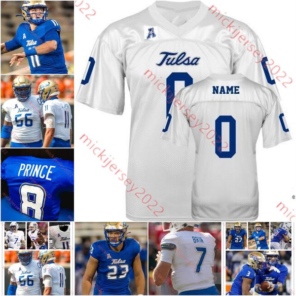 Football Custom Tulsa Golden Hurricane football Jersey 6 Jordon Ford Will Farniok Bill Jackson Anthony Watkins Keith Wheeler II NuNu Campbell Scottie Alexand