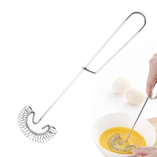 Frullino per le uova manuale Bobina a molla in acciaio inossidabile Caffè Latte Frusta a mano Mixer Schiuma per uova Crema per uova Mescolando Utensili da cucina RRD85