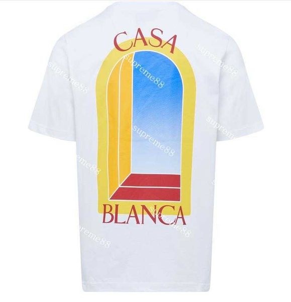 Casablanca 23ss Herren Designer-T-Shirt Door of Fantasy Sicilian Hawaiian Kurzarm-T-Shirt Baumwolle Sommer-T-Shirts