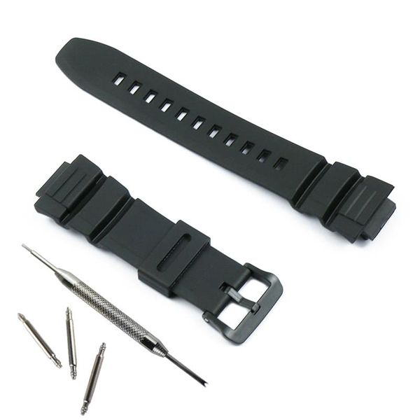 Acessórios de banda Pin Fivele para Casio MCW-100H 110H W-S220 HDD-S100 Resina à prova d'água Strap Men and Women275J