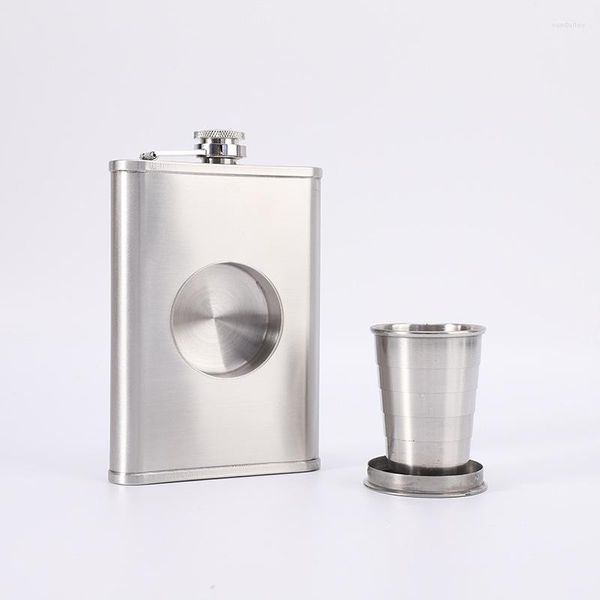 Hip Flasks 8 Unzen Whisky Wodka Wein Pot Flask mit faltbarem Tassenset Alkohol Trinktaschenflasche Tragbare 304 Lebensmittelqualität