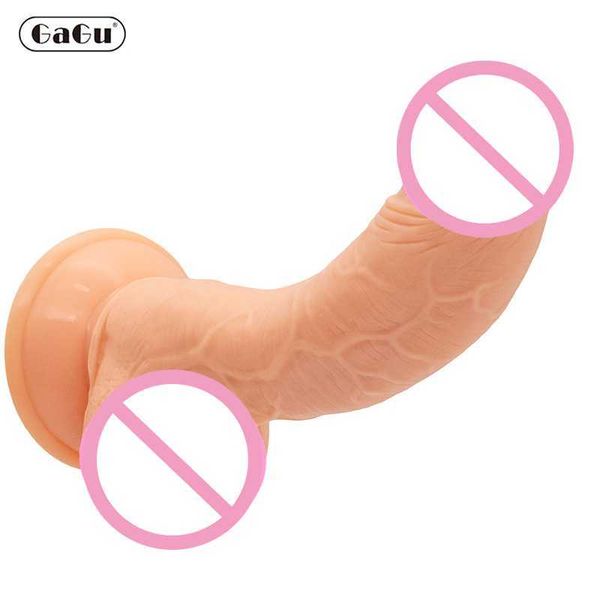 Articoli di bellezza Dildo realistico Punto G piccolo Cazzo rovesciato curvo Morbido giocattolo sexy Giocattoli da donna lesbica