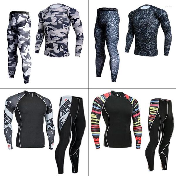 Бегущие наборы 2022 Padegao Quick Dry Dry Camouflage Мужские сжатие спортивные костюмы узкие колготки одежда в спортзале Fitness Camo Sportswear