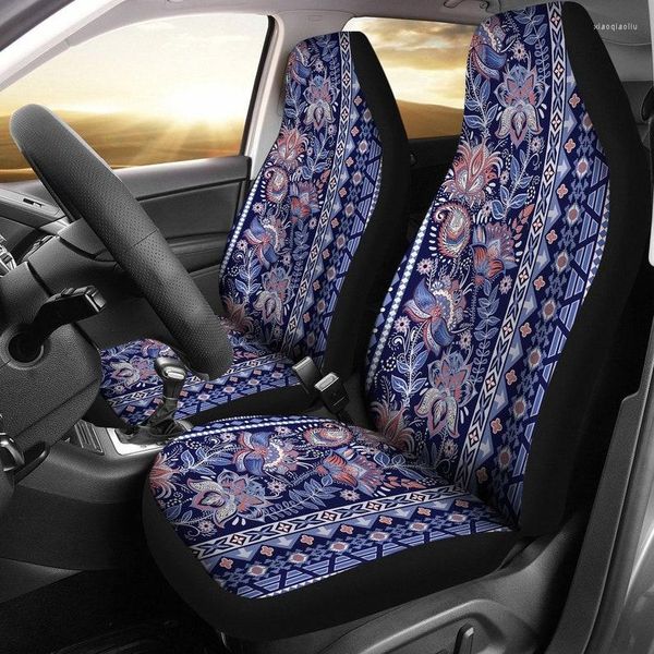 Autositzbezüge, blau, elegant, edel, Blumendekor, Paar, 2 Frontschutz-Zubehör