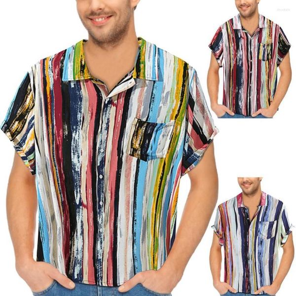 Männer Casual Hemden Mode Feuer Blume Drucken Hawaiian Shirt Männer 2022 Sommer Kurzarm Strand Männer Urlaub Party Urlaub kleidung