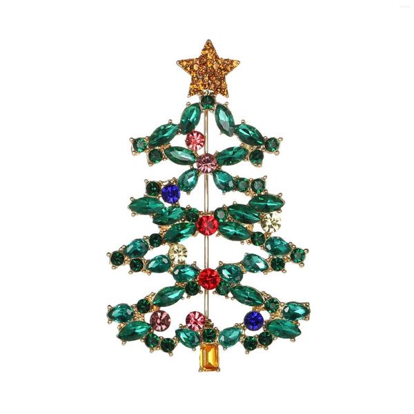 Spille Spilla da donna Spilla colorata per albero di Natale per vestiti Cristallo Accessori per abbigliamento per bambini Regali