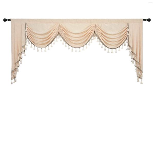 Cortina europeia Royal Beige Chenille Cachoeira Valâncias para Janela Sabags Swags Pelmet Cortes da valance Bedroom