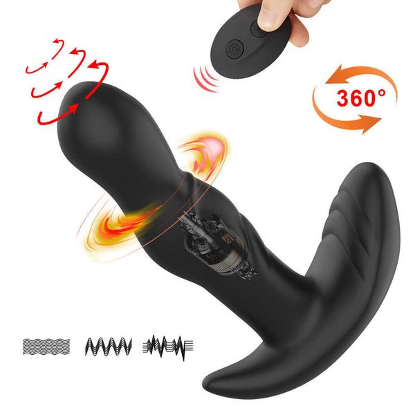 Beauty Items Vibrierender Butt Plug, 360-Grad-Drehung, sexy Spielzeug für Männer, Anal-Vibrator, G-Punkt-Stimulation, Prostata-Massagegerät