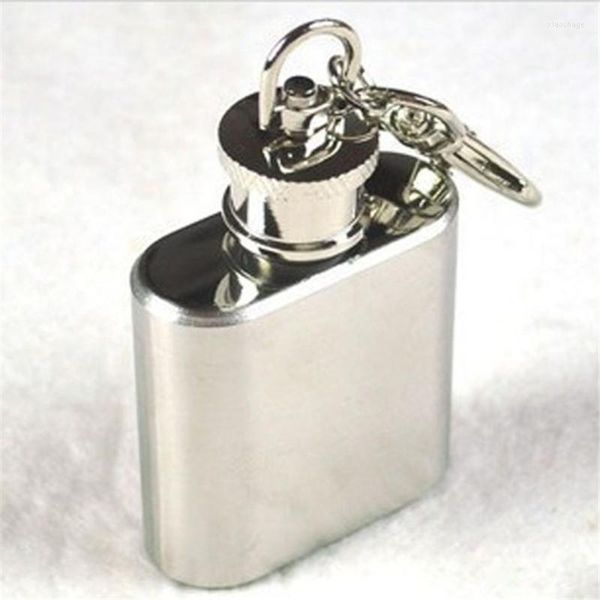 Flachmänner Mini-Taschenflasche mit Schlüsselring Schlüsselanhänger 1 Unze Edelstahl Liköraufbewahrung Whisky Rum Alkohol