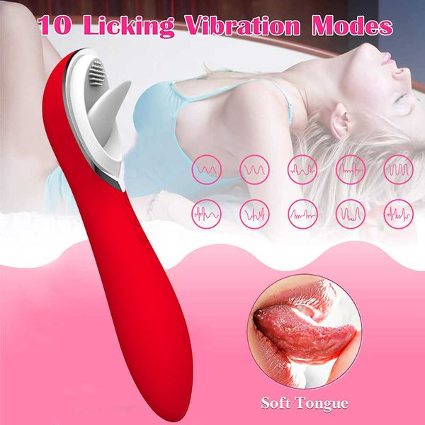 Itens de beleza lamber a língua vibrador realista lamber oral brinquedos sexy masturbação mamilo clitóris de clitóris Ends duplas usam produtos