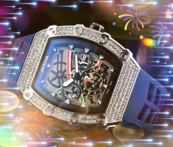 cinturino in gomma silicone quarzo orologio da uomo orologi data automatica scheletro cavo arcobaleno lunetta con diamanti super luminoso orologi da polso casual da lavoro Relogio Masculino