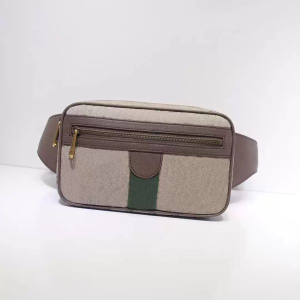 Marsupio 574796 Unisex Donna Uomo Marsupio vintage con striscia rossa verde e hardware a doppia lettera