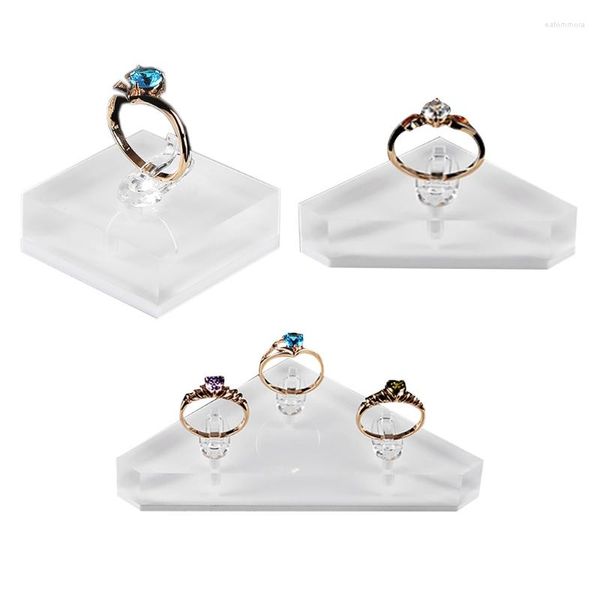 Sacchetti per gioielli Supporto in acrilico trasparente Puntelli per Pografia Clip per anelli Espositore per anelli Organizzatore Mostra rack