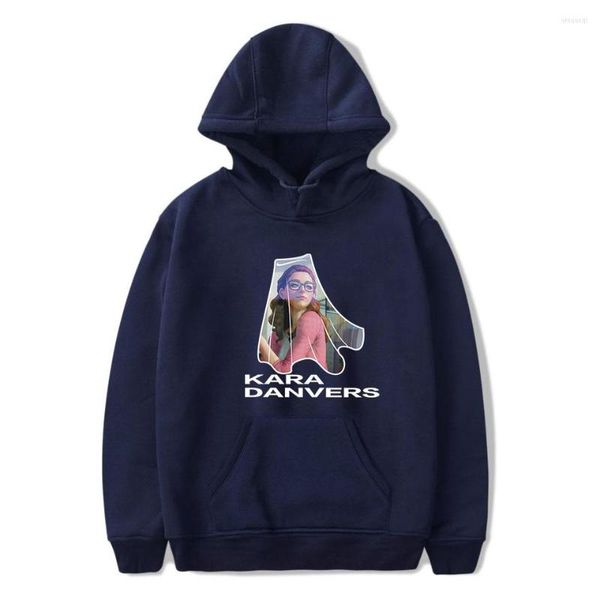 Hoodies masculinos 2022 Kara Danvers Impresso com capuz Molho de moletom e meninas Pullover de hip-hop Capuz de moda de caráter de outono padrão