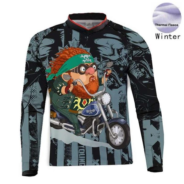 Yarış Ceketleri Motosiklet Formaları Moto XC GP Mountain Bike Erkekler İçin Kış/Sonbahar Motokros Forması Tişört Giysileri