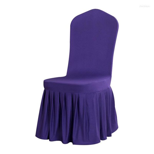 Крышка стула с твердым цветом для стульев со спинкой плиссированной эластичной обеды CH47101