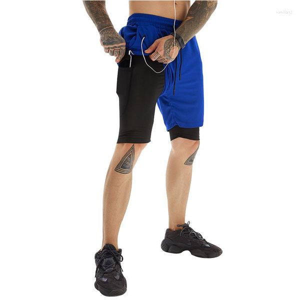 Execução de shorts de ginástica masculino Men Sports Casual Casual Fitness Workout Pants Seca de compressão Athletics de compressão