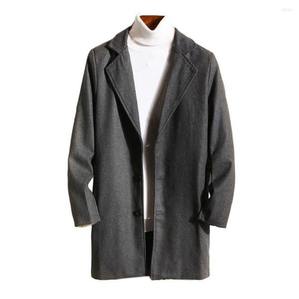 Giacche da uomo Trench Coat Giacca casual da uomo di media lunghezza Giacca a vento con bottoni sottili in stile coreano