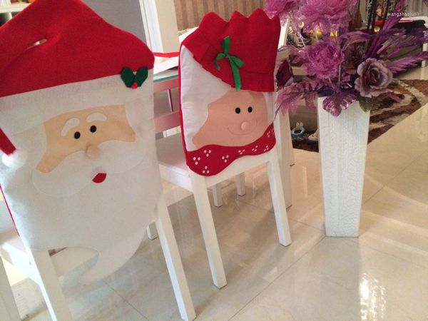 Fodere per sedie 1 pezzo Bella Natale Mr Mrs Babbo Natale Decorazione Sala da pranzo Copertura Home Party Decor