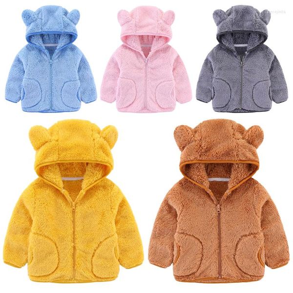 Jacken Kleinkind Kinder Baby Mädchen Jungen Niedliche Kleidung Mode Jacke Kinder Fleece Mit Kapuze Wintermantel Oberbekleidung Geboren Weiche Warme Set