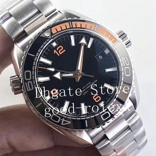 Orange Black LiquidMetal Bezel maschile Cal 8900 orologio vs Master di fabbrica Orologi assiali uomini Aqua Dive 600m Ocean Cerami244D