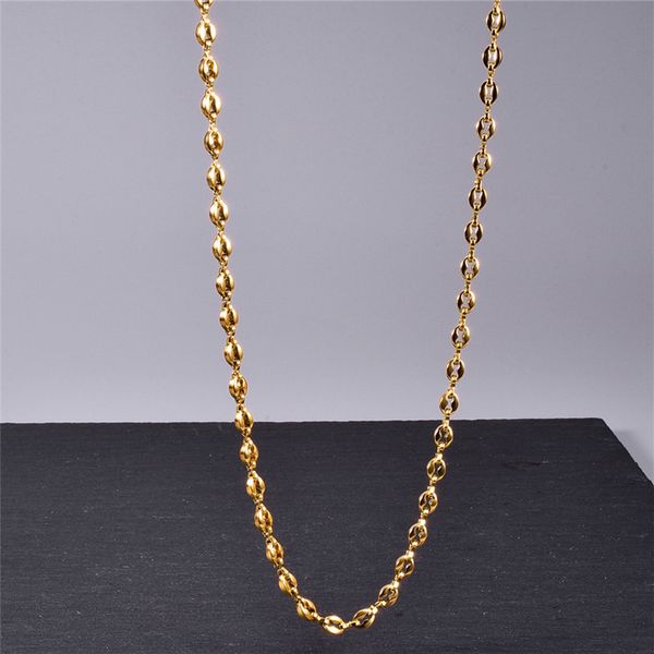 Gioielli Hip Hop da 5 mm Catena girocollo in oro 18 carati per donna Collana in acciaio al titanio 316L Collana di design Girocolli da donna sudamericani Catene corte Collane Regalo per feste 45 cm