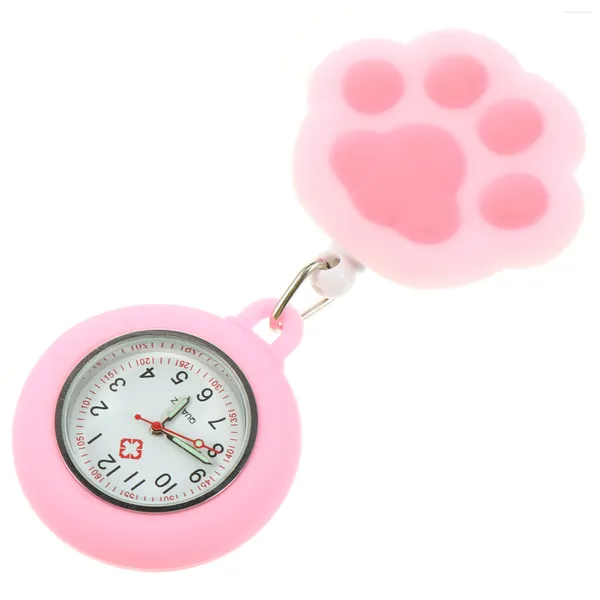 Relógios de bolso assistir FOB enfermeiros clipe Mulheres para pendurar lapela Pinwatches Timer digital Brochekey Graduação Luminous Keychain