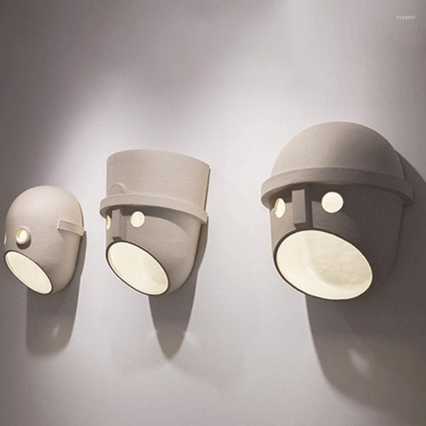 Lâmpadas de parede A lâmpada de festa Nordic Modern Led Corner Light for Bedroom Mask Resina Decor Lights Decoration Creative