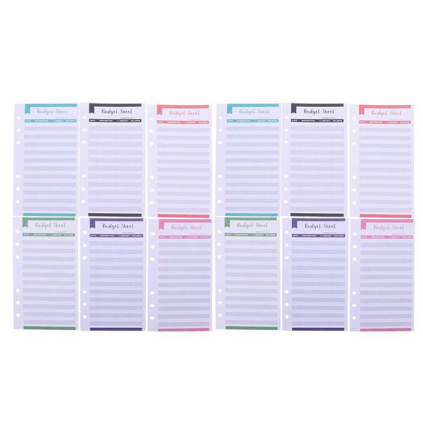 24 Sheets Pad Nakit Bütçe Bağlayıcı Planlayıcısı Ekler Şablon Cüzdan Organizatör