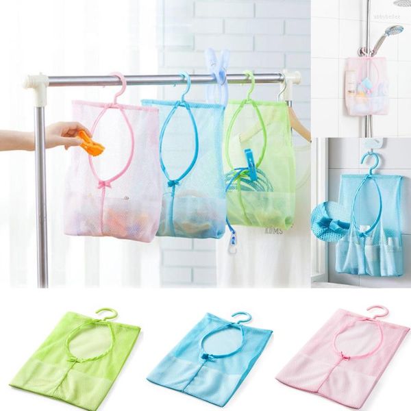 Depolama Çantaları Çok Amaçlı Asma Çanta Clothespin Net Şampuan Mutfak Banyo Banyo Evi Cep Organizatörü Ev Aksesuarları 1 PCS