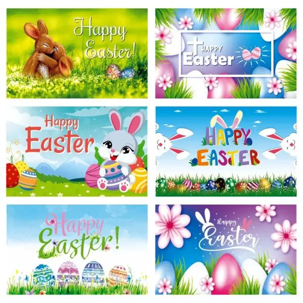 Happy Easter Flag 3x5 Ft Bunny Rabbit Gnomi Uova Fiori Forniture per feste primaverili Yard Sign Sfondo Decorazioni per pareti Nuovo