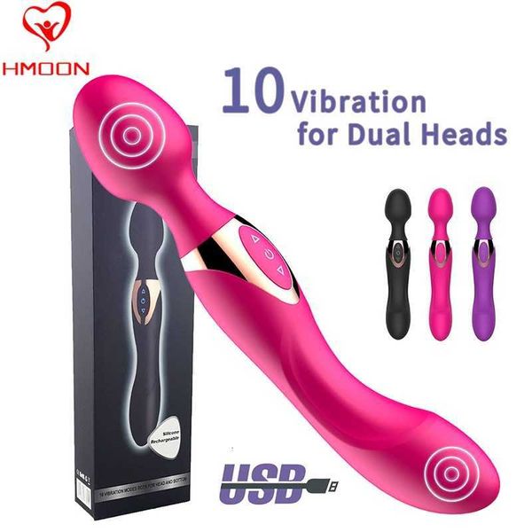 Massaggiatore sessuale Hmoon Av vibratore Dildo Bacchetta magica per le donne Stimolatore clitorideo ricaricabile USB g Spot Giocattoli vaginali Giocattoli sessuali