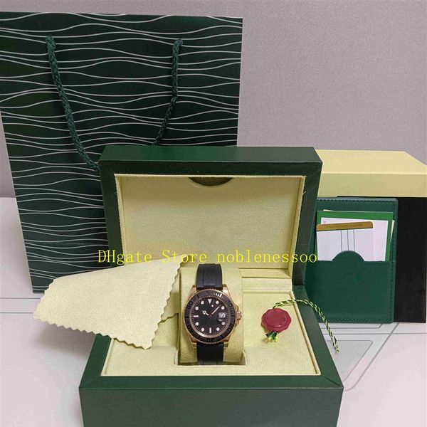 Real Po mit Originalbox 126655 Watch Herren 40mm Ros￩gold schwarzes Zifferblatt 116655 Armbandwatch Gummi -Oysterflex Armband Cerami226i