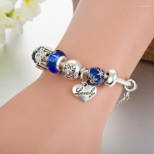 Очарование браслетов Viovia Jewelry Accessory Basles Beads со снежинками DIY красивый разнообразие подарок для женщин B19072