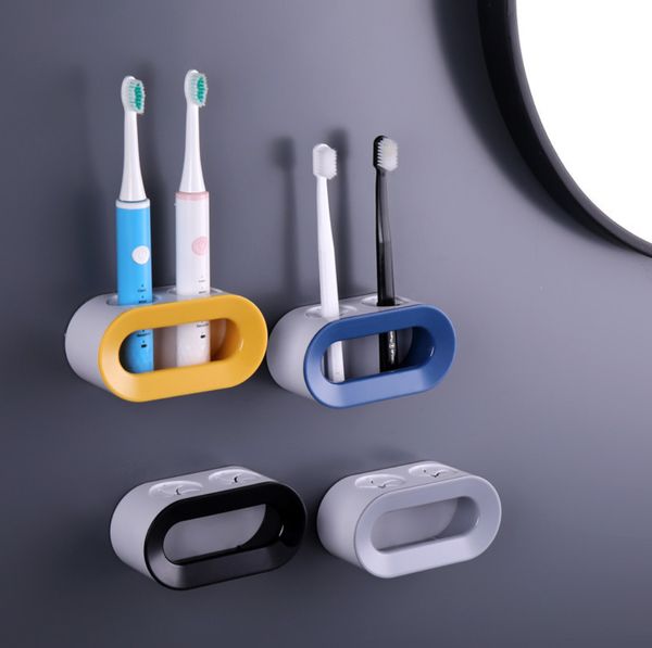 Os mais recentes 12.5x6.5cm perfurando o suporte da escova de dentes elétricos montagem na parede com muitas opções de cores e suporte para logotipo personalizado