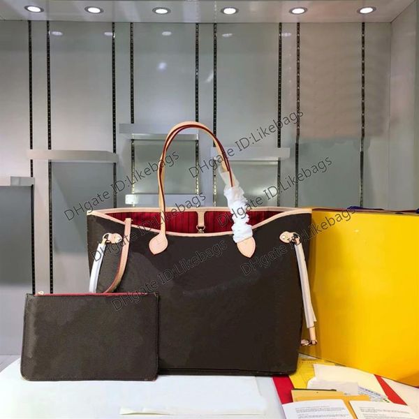 Bolsas designers bolsa de compras 2 peças conjunto composto mm marrom flor marrom luxo