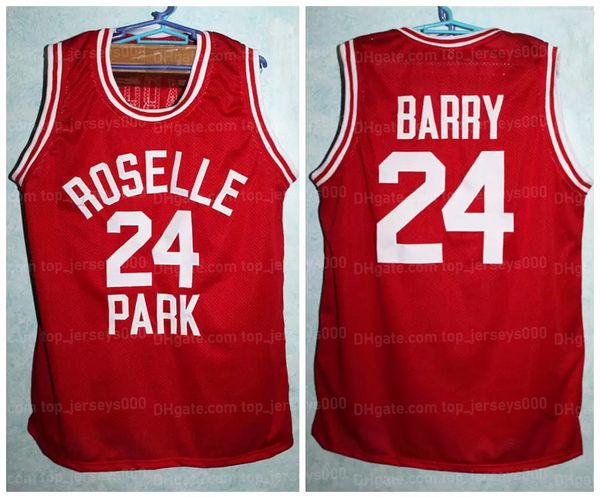 Maglia da basket personalizzata Rick Barry # 24 della scuola superiore cucita rossa Qualsiasi nome Numero Taglia S-4XL 5XL 6XL