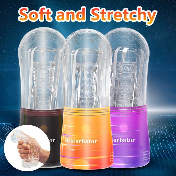 Itens de beleza masculino masculbator copo de buceta macia transparente vagina brinquedos sexy de resistência adulta exercício de resistência produtos de vácuo para homens