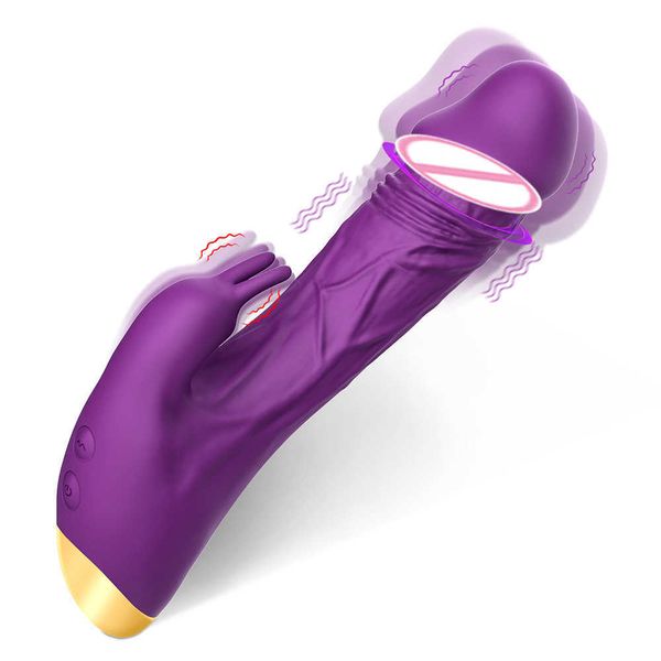 Güzellik Ürünleri 2in1 G-Spot Klitoral Tavşan Vibratör Gerçekçi Dildo Vajina Stimülatörü Yetişkin Seksi Oyuncak Kadınlar İçin Çift Çift Su Geçirmez