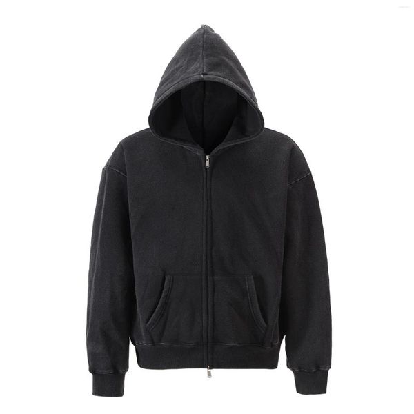 Moletom masculino com capuz de lã de lã com capuz Full-zip