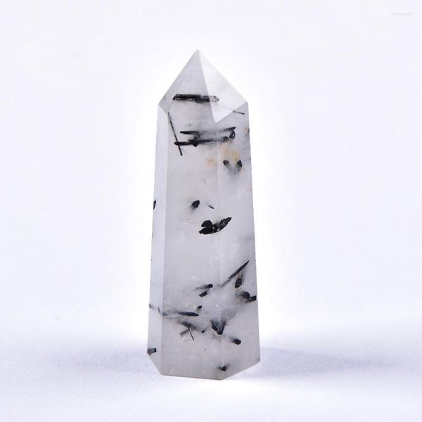 Декоративные фигурки натуральные кристаллические черные турмалиновые Quartz Point Healing Stone Hexagonal Prisms 50-80 мм Обелиск Wand Lequary Diy подарок