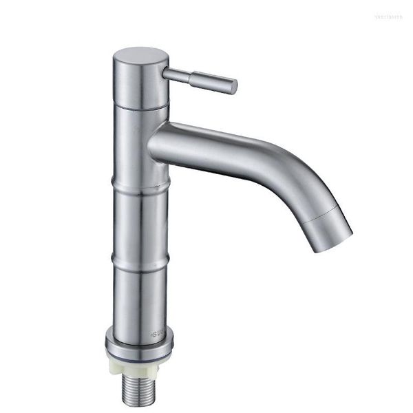 Banyo Lavabo muslukları 304 Paslanmaz çelik tek soğuk hızlı açık tip mutfak havzası musluk pas ve korozyon direnci su musluğu