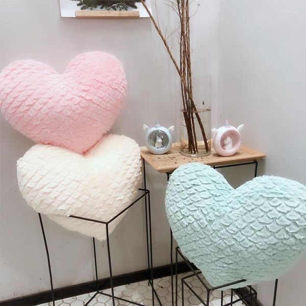 Cuscino DUNXDECO a forma di cuore Romantico Amaretto fresco Ombrello Scolpito Farcito Peluche Bambola in pile Love Present Seat